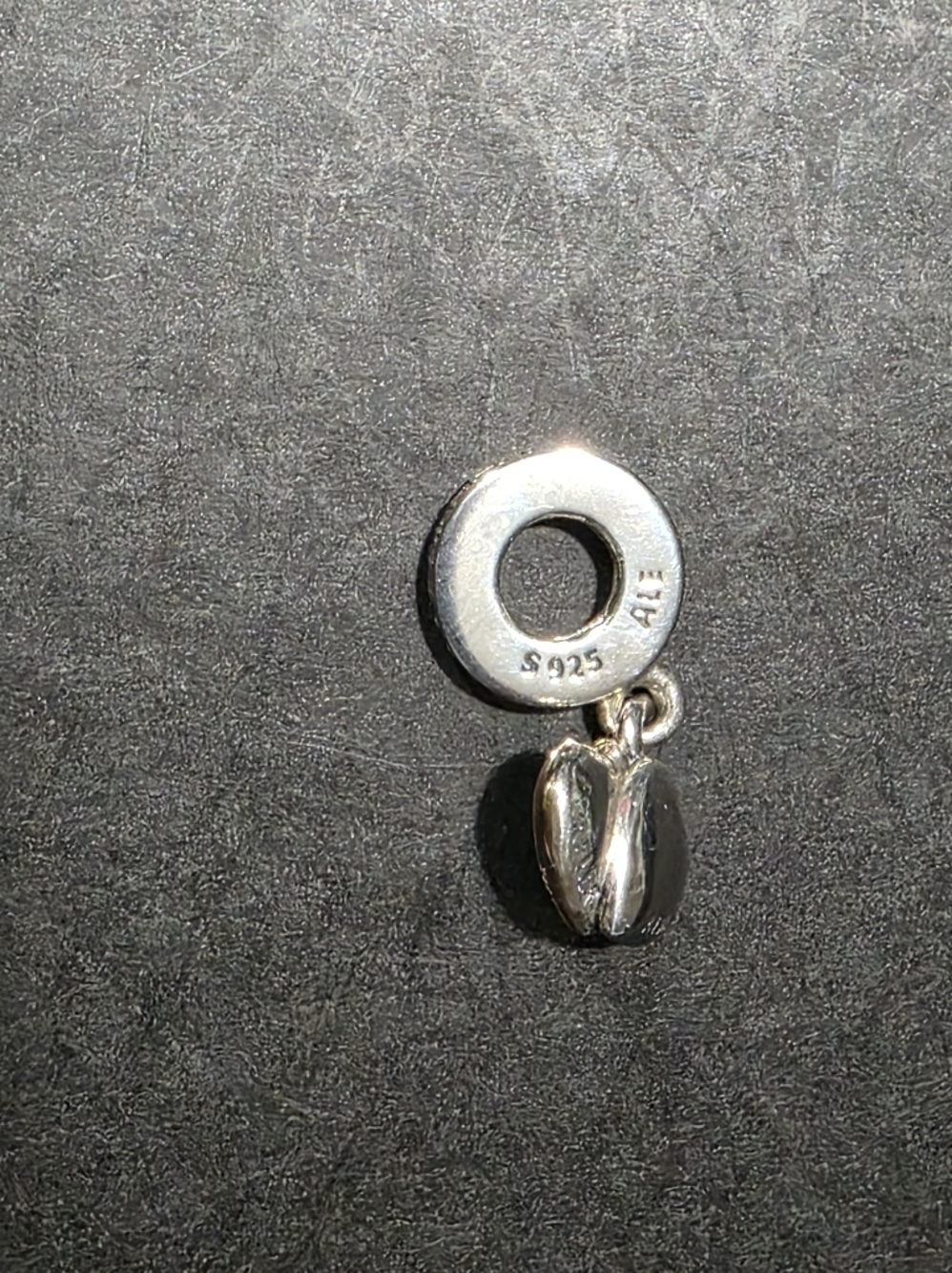 RETIRED** Pandora Two-Tone Heart Dangle Charm - Gold & Silver - Picture 4 of 4